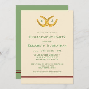Western Horseshoes Engagement Party Invitation