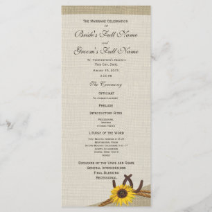 Western Horseshoes et programme de mariage de tour