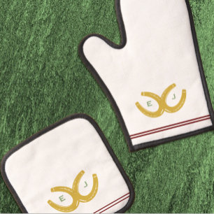 Western Horseshoes Oven Mitt & Pot Holder Set