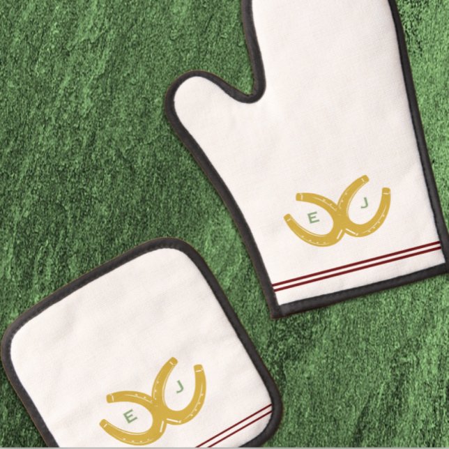 Western Horseshoes Oven Mitt & Pot Holder Set (Creator Uploaded)