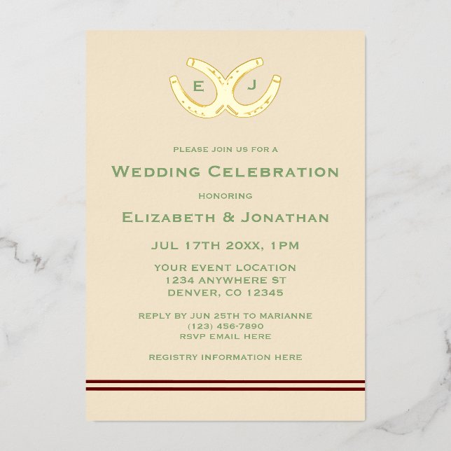 Western Horseshoes Wedding (Front)