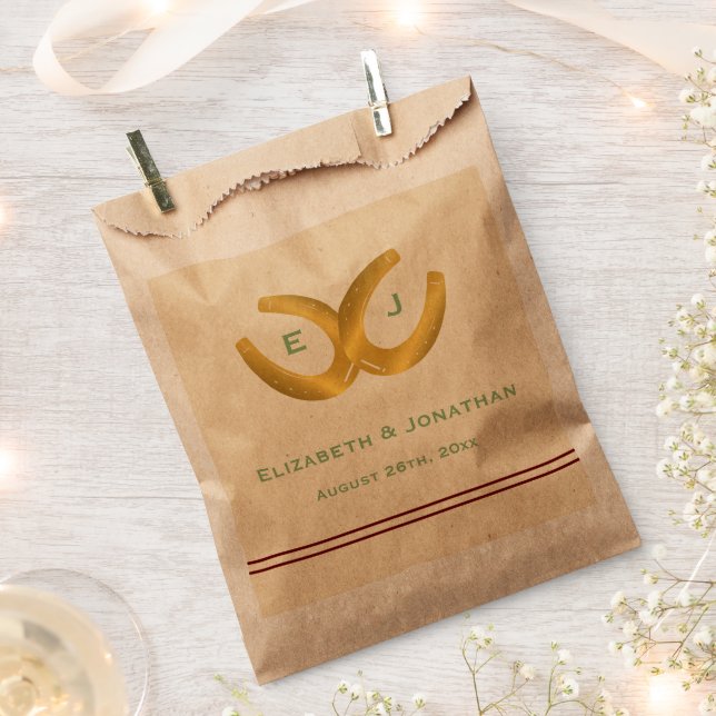 Western Horseshoes Wedding Favour Bag (Clipped)