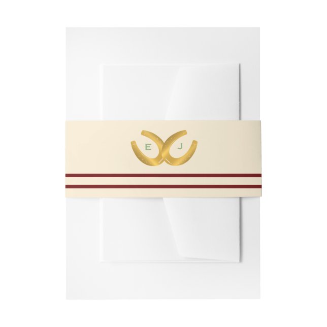 Western Horseshoes Wedding Invitation Belly Band (Front Example)