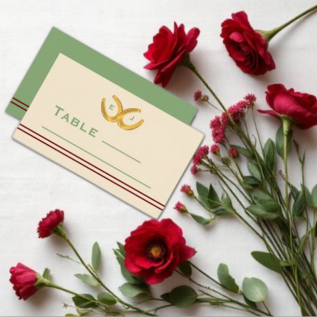 Western Horseshoes Wedding Place Card (Creator Uploaded)