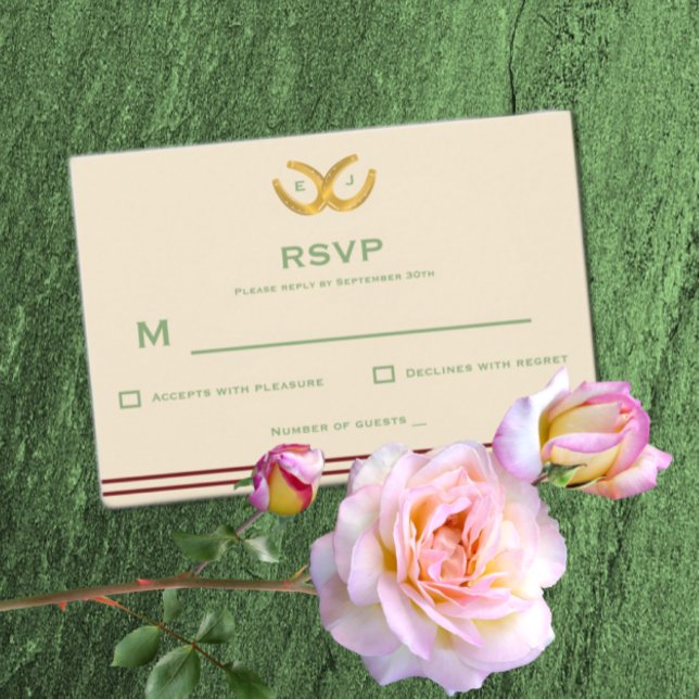 Western Horseshoes Wedding RSVP Card (Creator Uploaded)