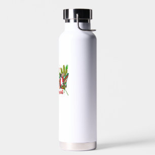 Western Howdy Christmas Cow Cowboy Hat And Cactus Water Bottle