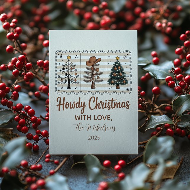 Western Howdy Cowboy Christmas Holiday Card (Creator Uploaded)