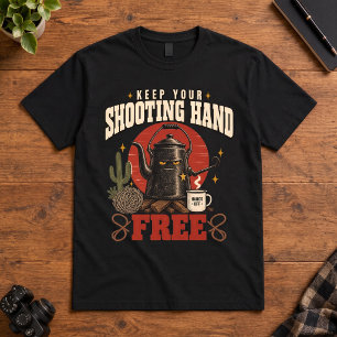 Western Humour Keep Your Shooting Hand Free Kettle T-Shirt