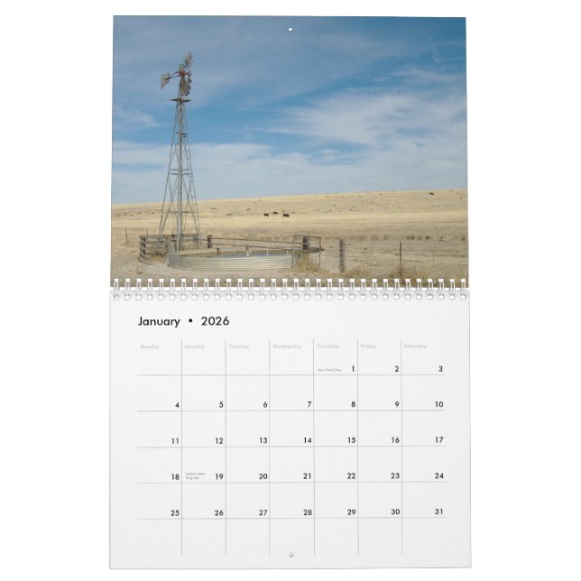 Western Kansas Windmills 2012-2013 Calendar (Jan 2026)
