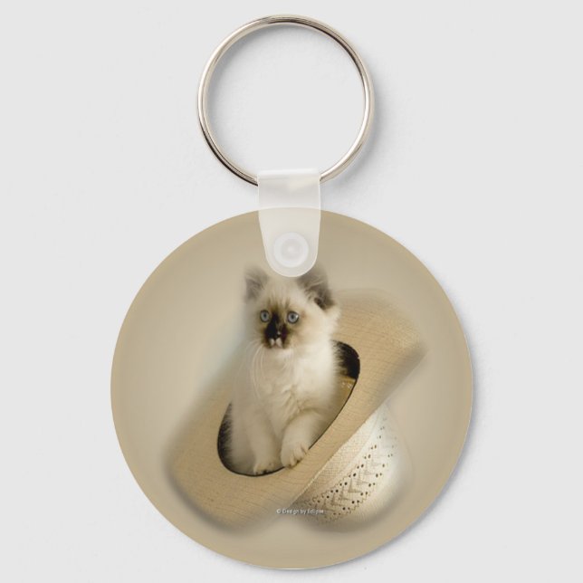 western_kitty_ornament keychain (Front)