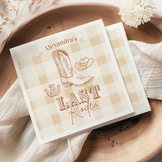 Western Last Rodeo Bachelorette Party Napkin (Creator Uploaded)