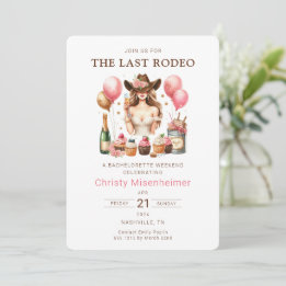 Western Last Rodeo Western Bachelorette Party Invitation