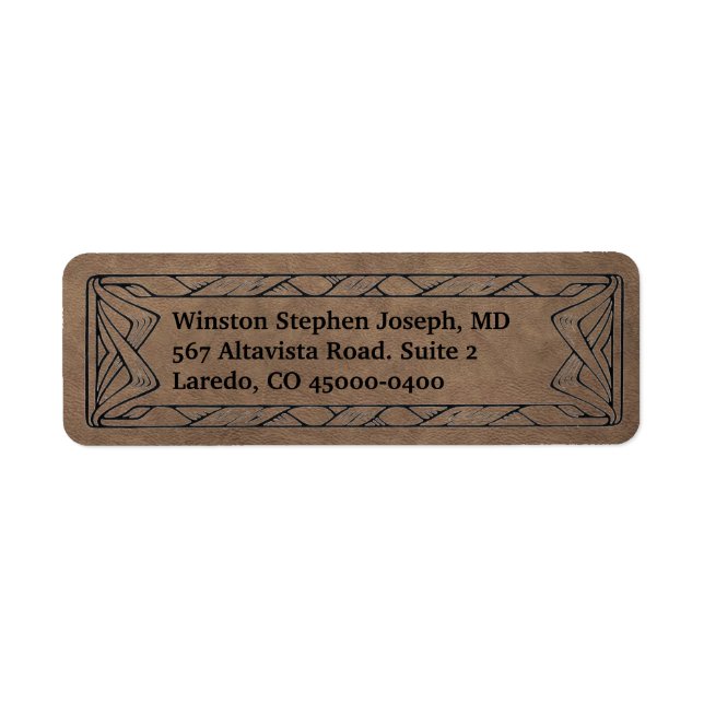 Western Leather Adresse de retour (Devant)
