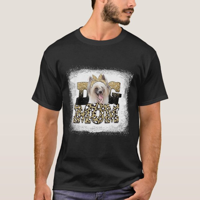 Western Leopard Chinese Crested Mom Mother's Day T-Shirt (Front)