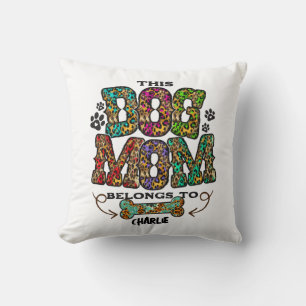 Western Leopard Patch Pattern Dog Mom Bone Pet Throw Pillow