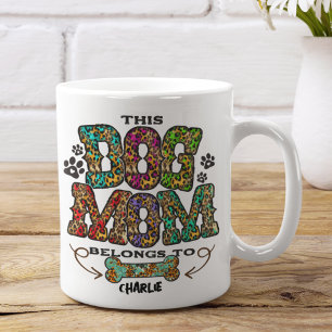Western Leopard Patch Pattern Dog Mom Bone Pet Two-Tone Coffee Mug