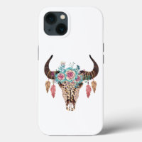 Western Leopard Print Floral Bull
