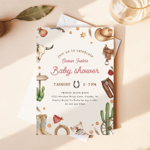 Western Little Cowboy Baby Shower Invitation