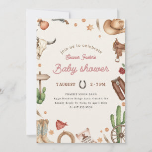 Western Little Cowboy Baby Shower Invitation