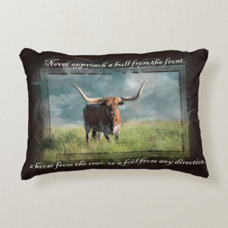Western Longhorn Cowboy Wisdom Accent Pillow