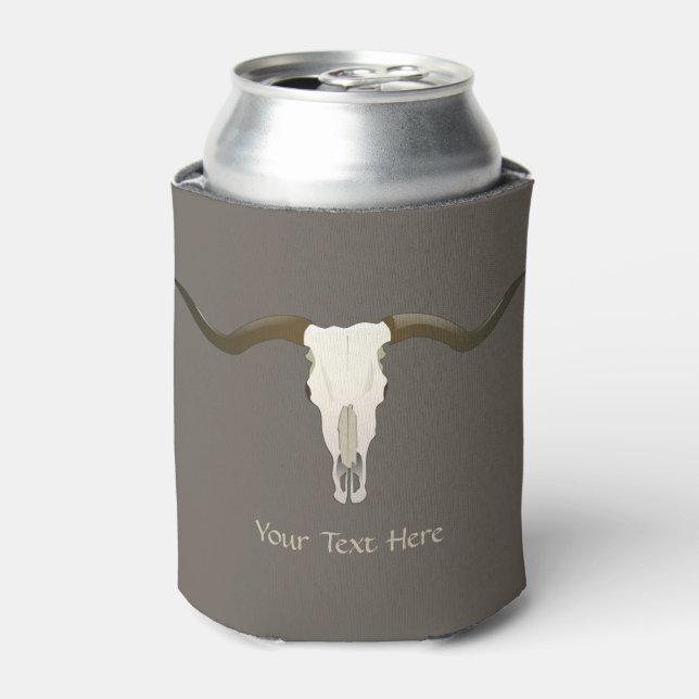 Western Longhorn Custom Can Cooler (Can Front)