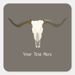 Western Longhorn Custom Square Sticker