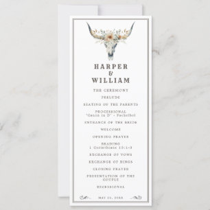 Western longhorn wedding program