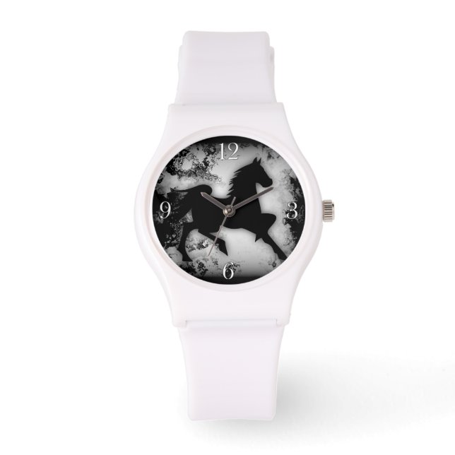 Western-look Prancing Horse Silhouette Watch (Front)
