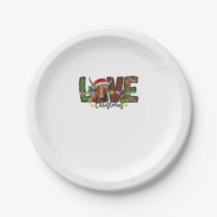 Western Love Christmas Scottish Cow Highland Cattl Paper Plate