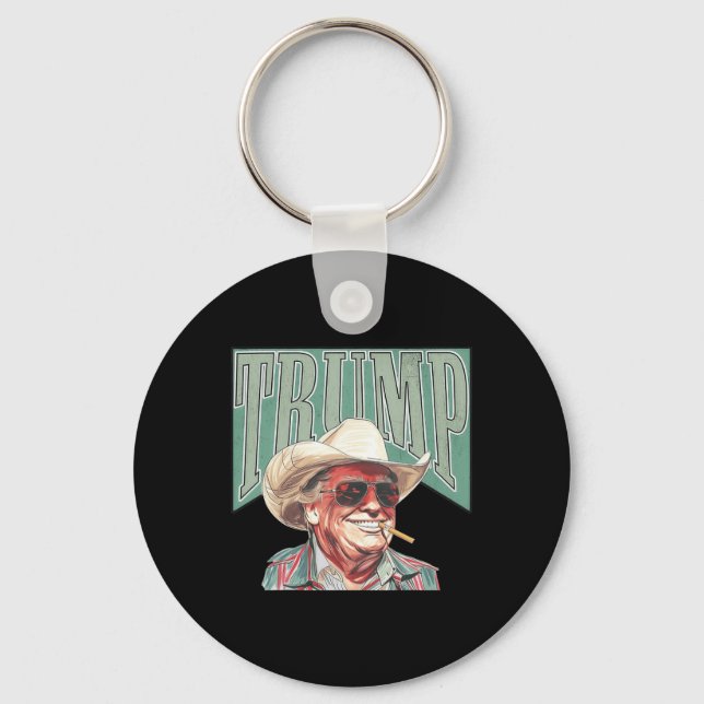 Western Make America Great Trump Daddy  Keychain (Front)