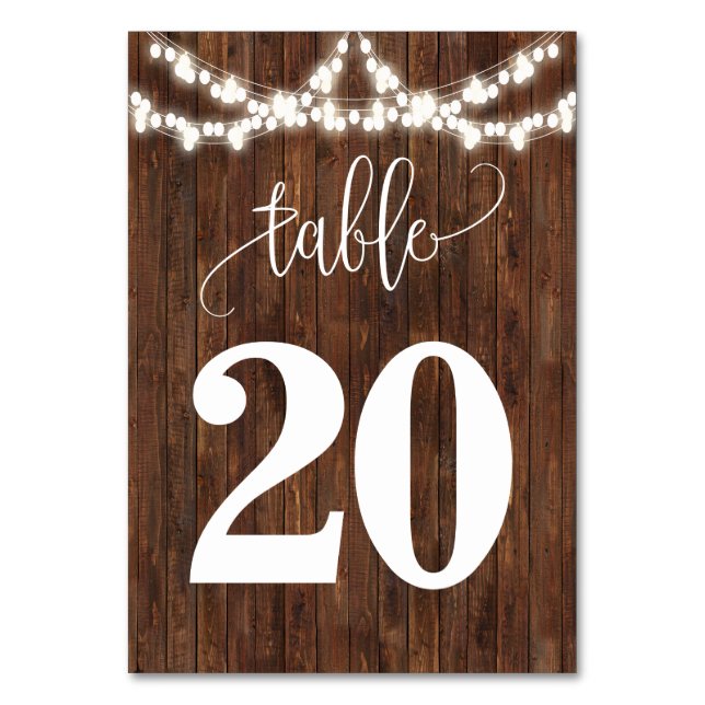 Western Mason Jar Country Wedding Table Number (Front)