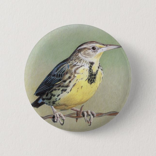Western Meadowlark 2 Inch Round Button (Front)