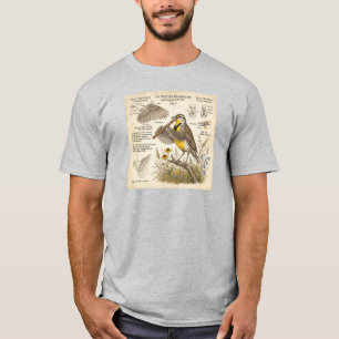 Western Meadowlark Playing Flute – Funny Bird  T-Shirt
