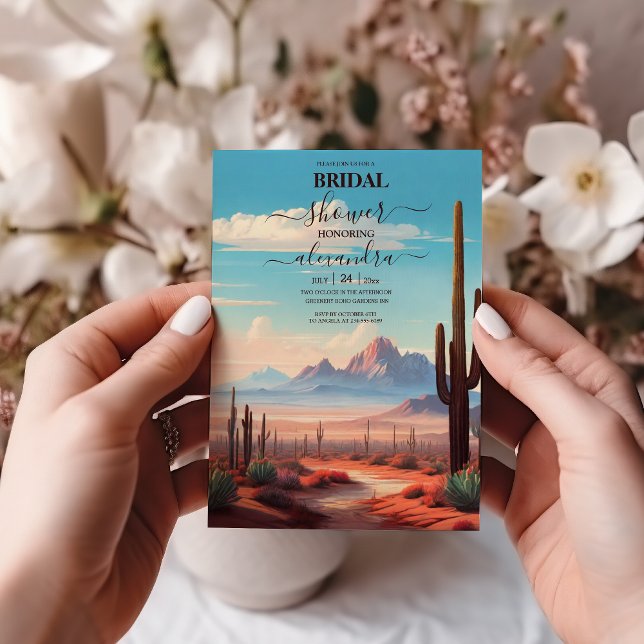 Western Mexican Cactus Desert Bridal Shower Invitation (Creator Uploaded)
