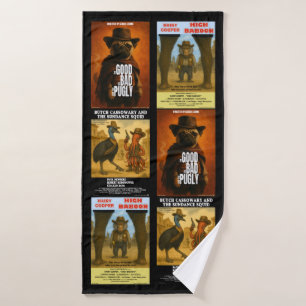Western Movie Poster Parody Bath Towel