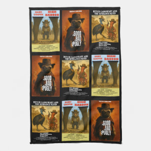 Western Movie Poster Parody Kitchen Towel