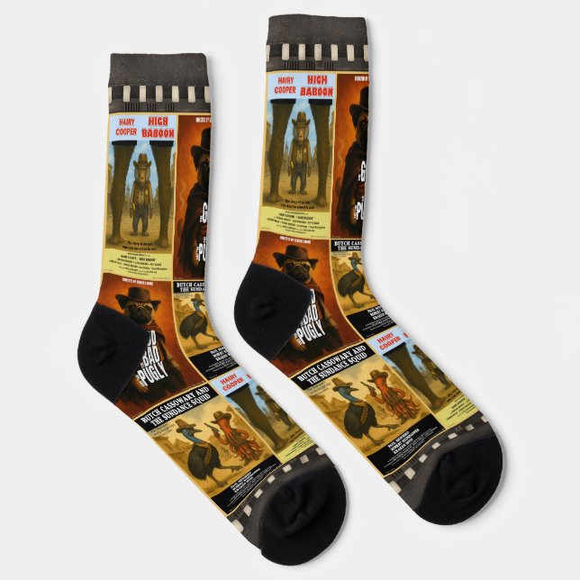 Western Movie Poster Parody Socks (Right)