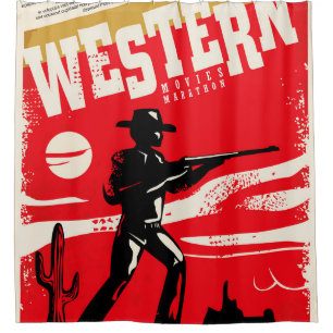 Western movies marathon retro poster design layout