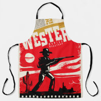 Western movies marathon retro poster design layout