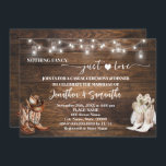 Western Nothing Fancy Just Love Casual Wedding Invitation<br><div class="desc">Western Country Boots Nothing Fancy Just Love Casual Wedding Invite. Change text to the design. For additional changes (font colour,  font style,  background colour),  click on personalize,  scroll down,  and click on the link "Edit using Design Tool". ** Check collection for other similar designs</div>