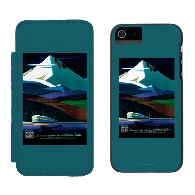 Western Pacific California Zephyr Vintage Poster Incipio iPhone Wallet Case (Side by Side)