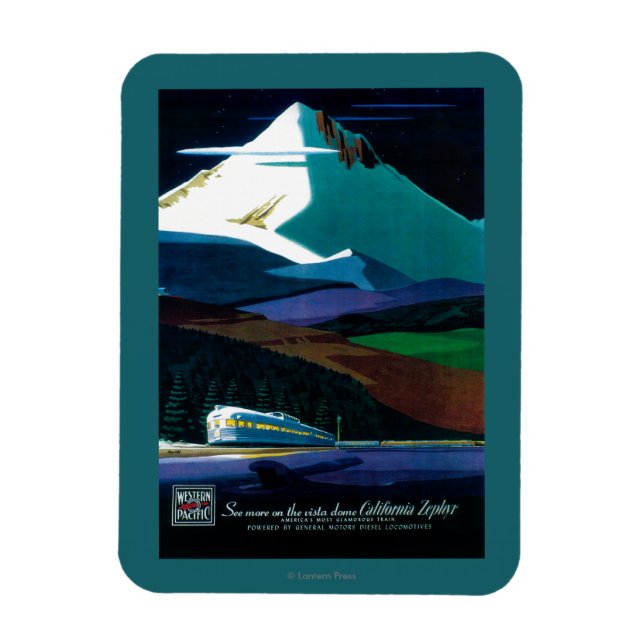 Western Pacific California Zephyr Vintage Poster Magnet (Vertical)