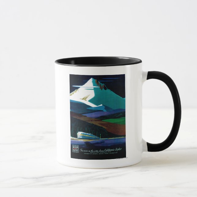 Western Pacific California Zephyr Vintage Poster Mug (Right)