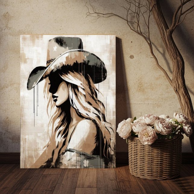 Western Painted Cowgirl Art Print Poster  (Creator Uploaded)