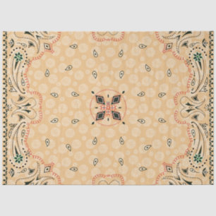 Western Paisley Gold Bandana Print Decoupage  Tissue Paper