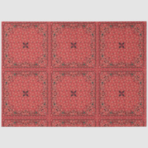 Western Paisley Red Bandana Print Decoupage  Tissue Paper