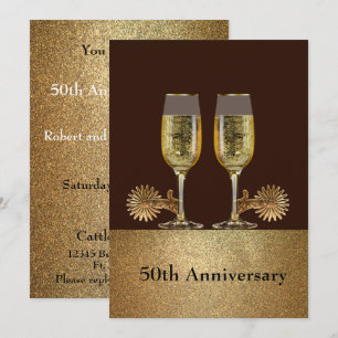 Western Party Champagne And Cowboy Hat Custom Invitation