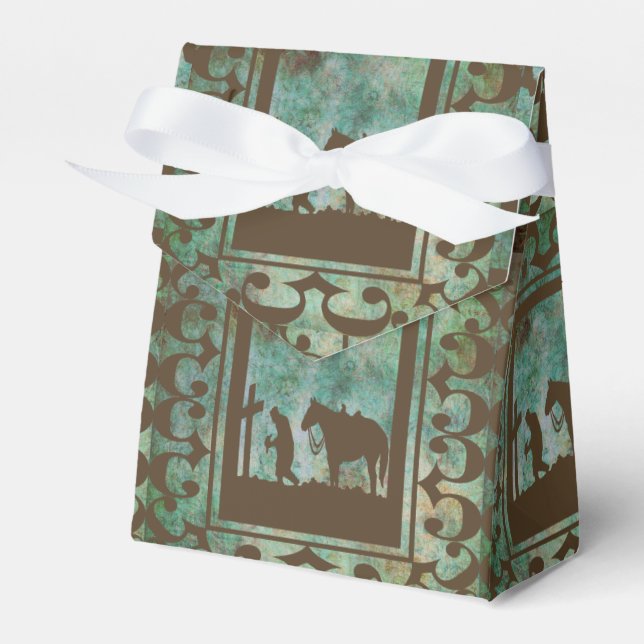Western  Party Favour Gift Box Cowboy Prayer (Front Side)