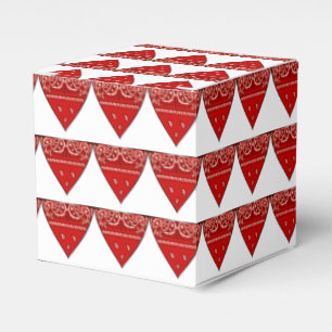 Western Party Favour Or Gift Box Red Bandana