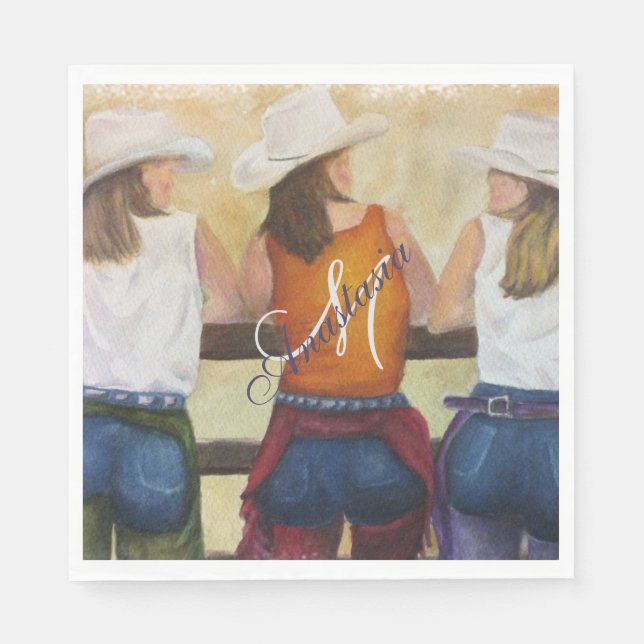 WESTERN  PARTY MONOGRAM NAPKIN (Front)